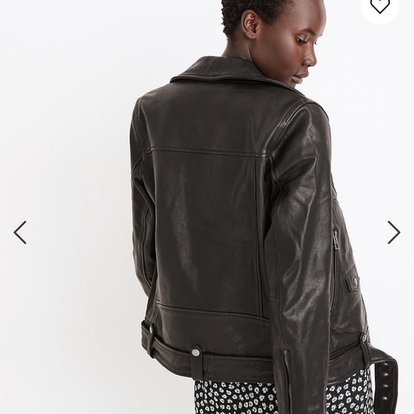 Madewell Oversized Leather Jacket, size small - Picture 3 of 15